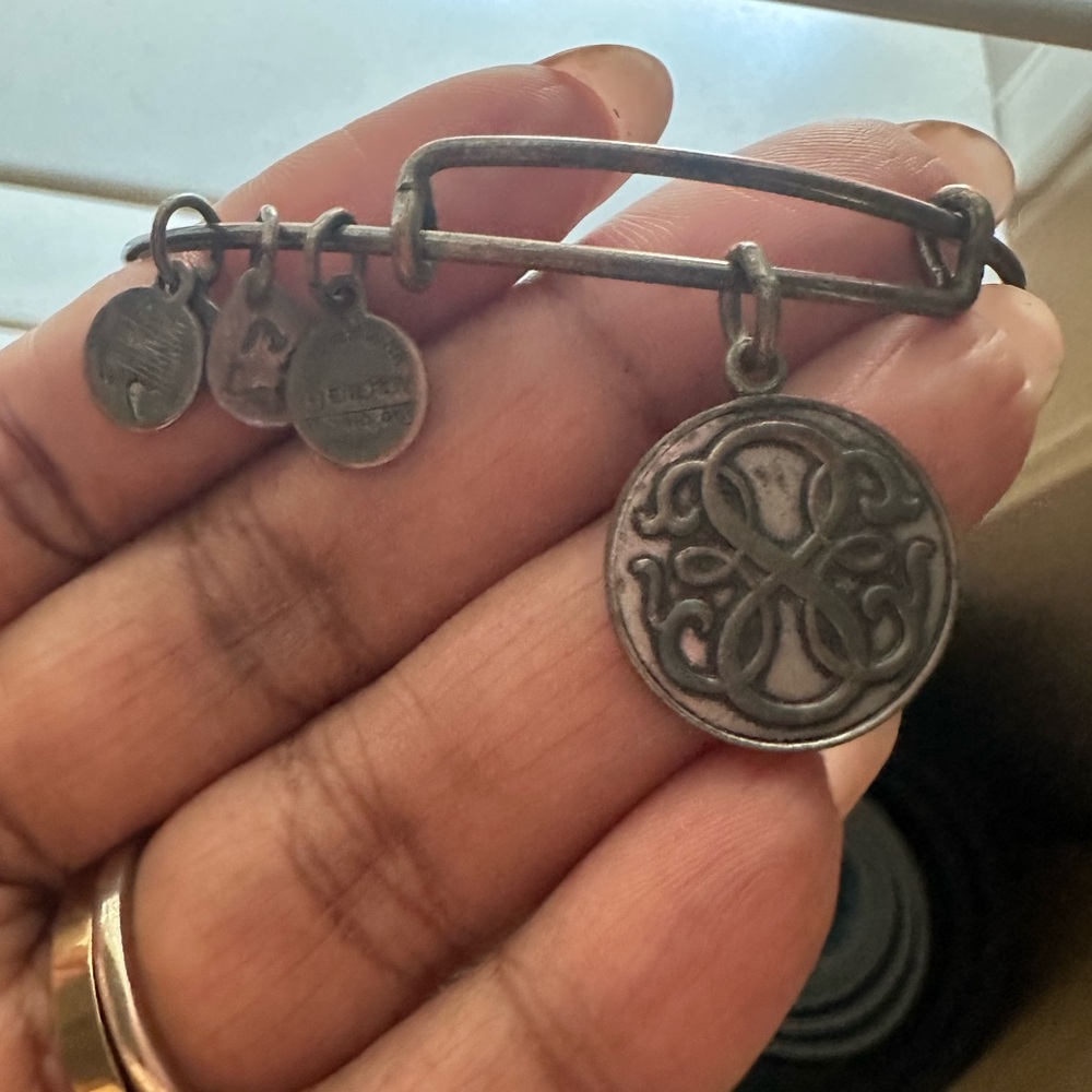 Alex and Ani Silver Charm Bracelet with Medallion